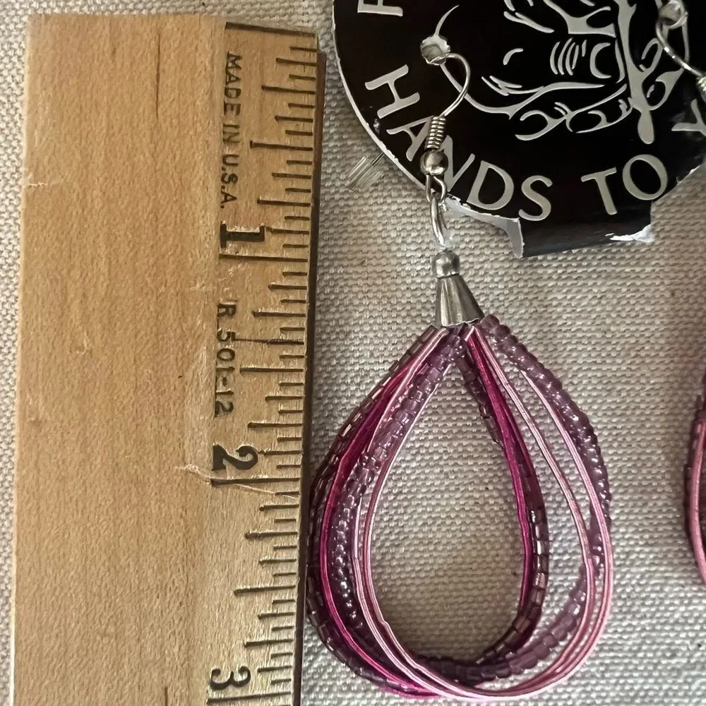 Handcrafted From Artisan Hands To You Boho Beaded Drop Earrings